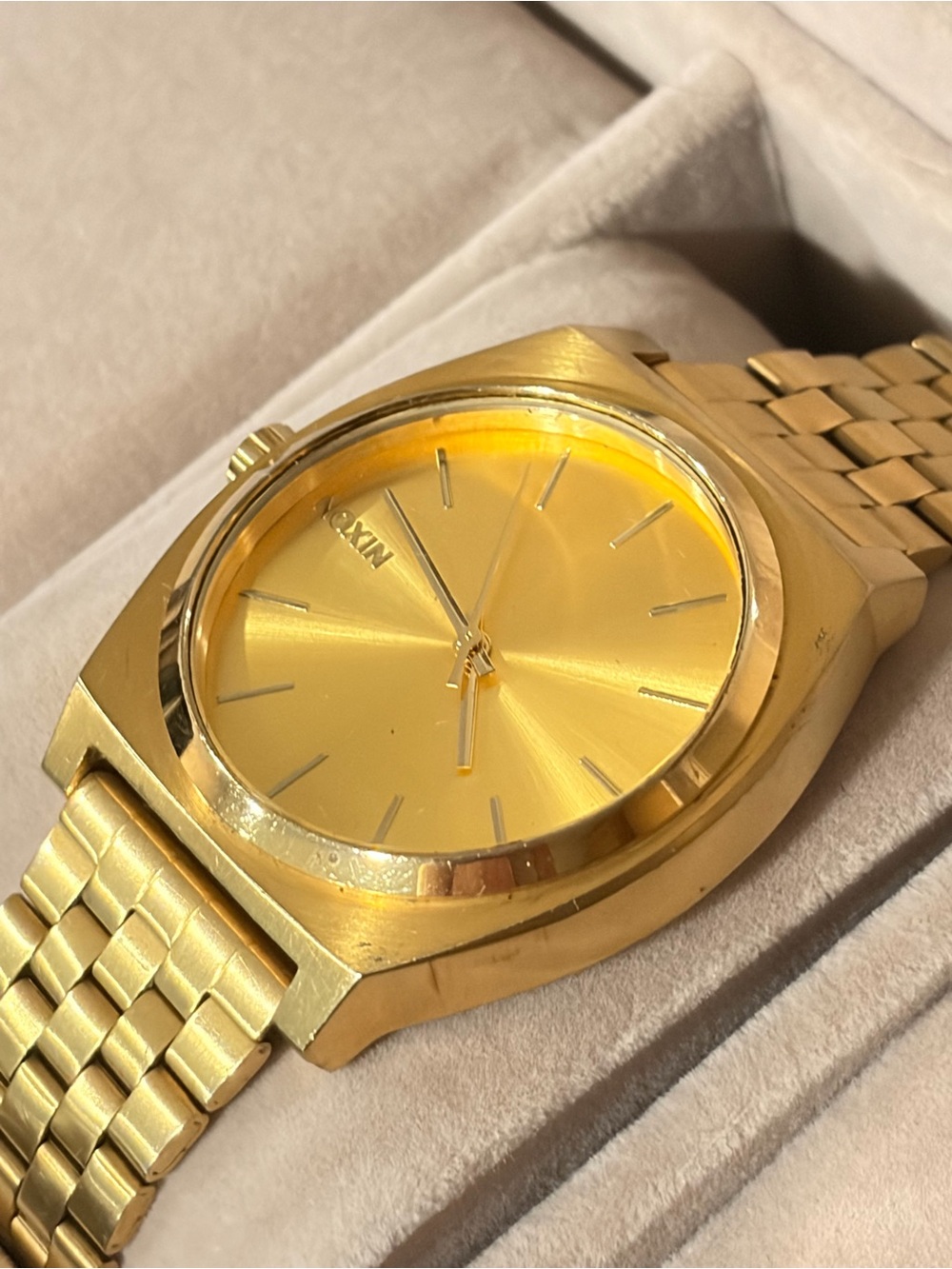 Nixon The Time Teller Gold Watch Minimalist Stainless Steel